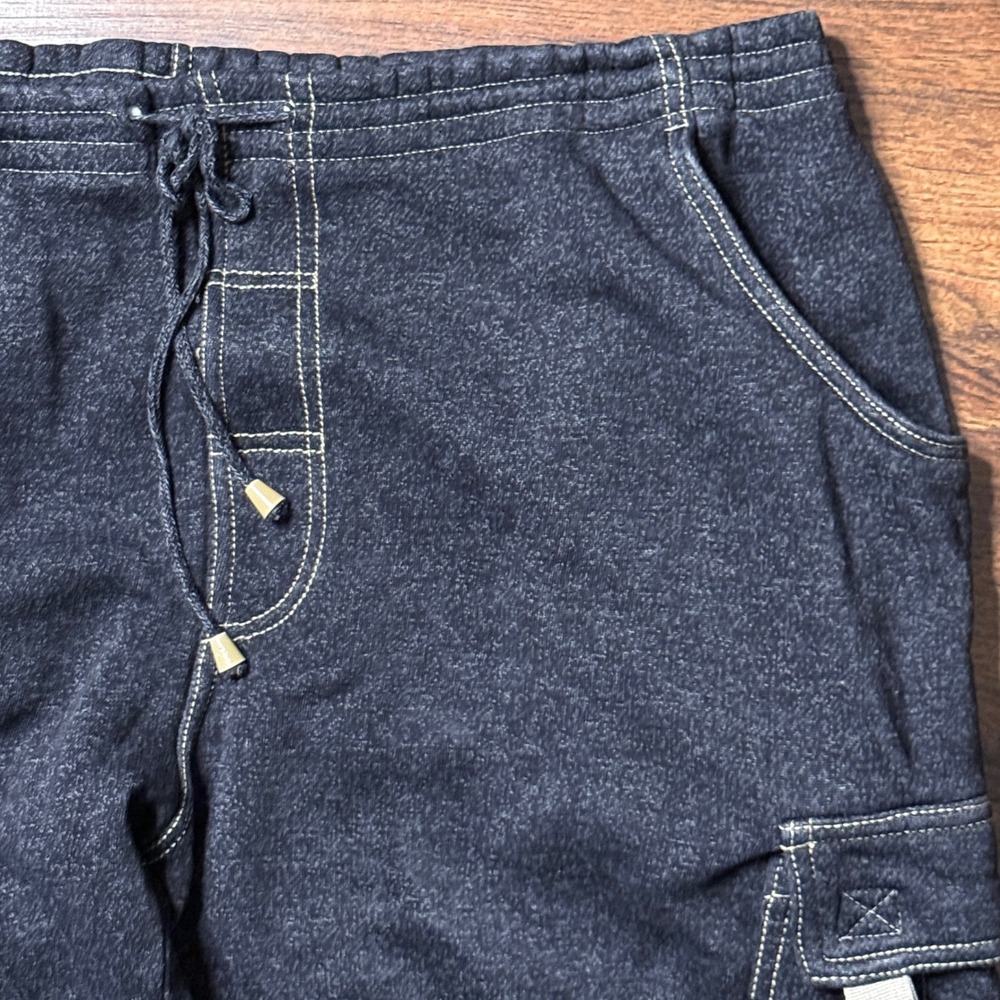 VTG Beyond The Limit Cargo Pants Men XL Gray Marl Contrast Stitch Streetwear Y2K